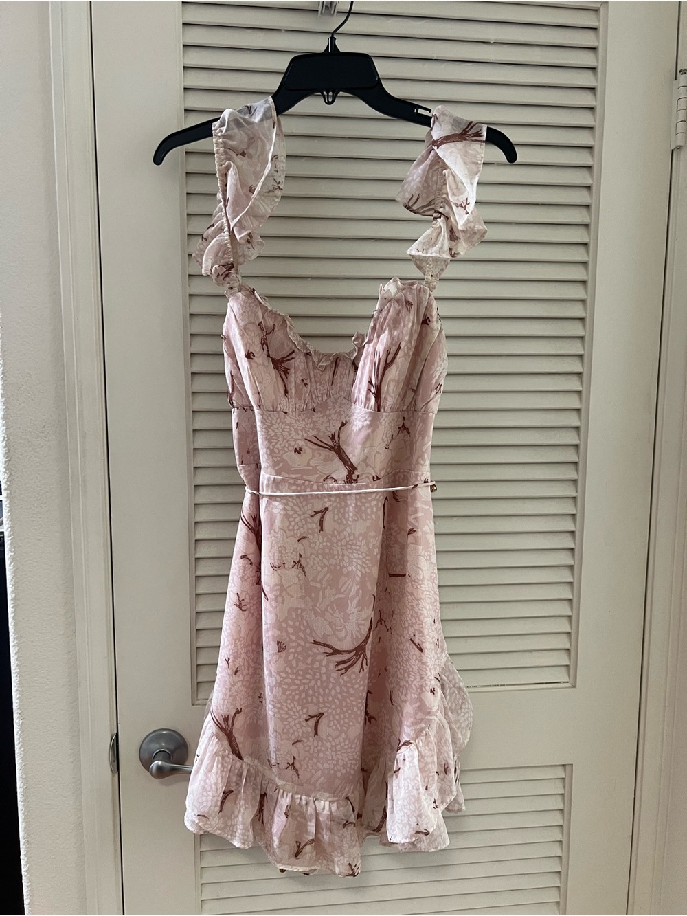 Women's Ruffled Pink Dress - Picture 3 of 3